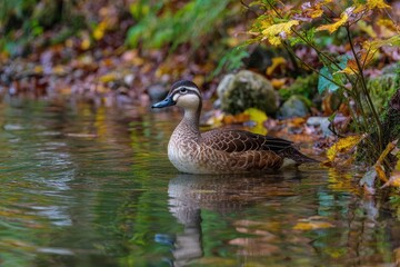 Lovely duck in fall hues