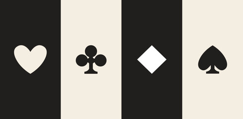 Suit deck of playing cards on white background. Vector illustration.