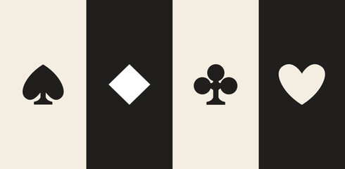 Suit deck of playing cards on white background. Vector illustration.