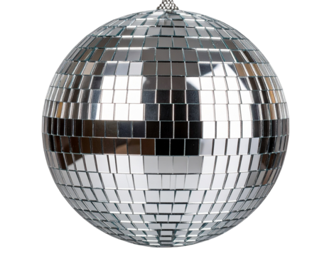 Close-Up of Rotating Disco Ball, Reflections in Motion, Side Angle