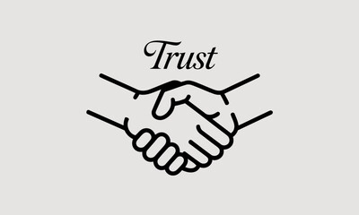 Obraz premium Minimalist Handshake Vector SVG Symbol Representing Trust and Business Agreement