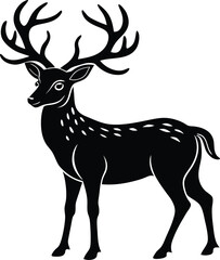 Elegant Deer Antler Silhouette Design.