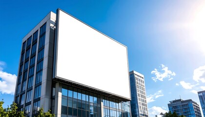Blank billboard on modern buildings