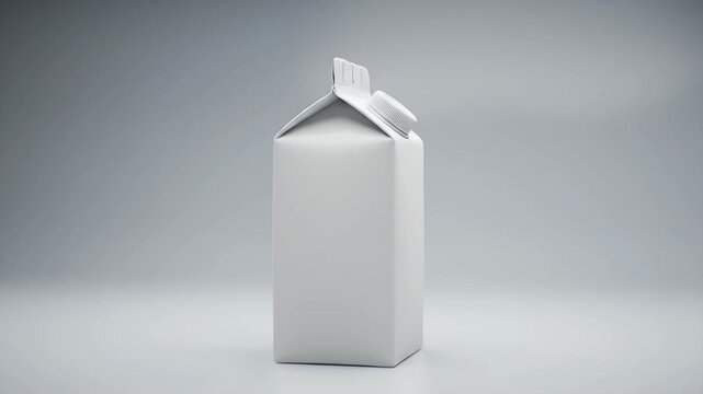 Milk Carton Mockup White Package On Light Gray Background Presentation