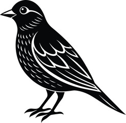 Flying Merlin Bird Black Shape Design.