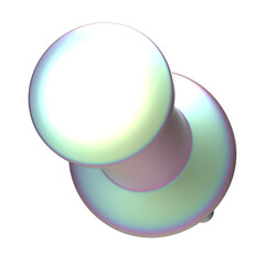 Iridescent Pastel Push Pin 3D Render of a Colorful Thumbtack