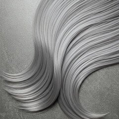 Gray hair strands on grey background