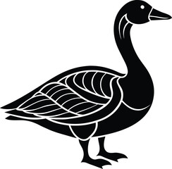 Goose Head Silhouette Icon Vector.
