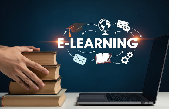E-learning provides unlimited access to knowledge through digital devices anytime and anywhere.