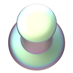 Iridescent Pastel Push Pin 3D Render of a Colorful Thumbtack