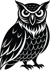 great horned owl bird silhouette.