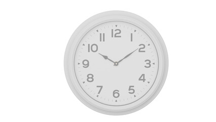 3D Render a clock with a white face and numbers on it
