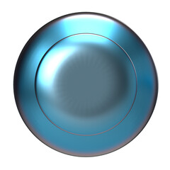 Iridescent metallic Teal Push Pin - 3D Render