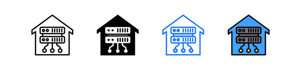 Data Warehouse Icon Set Multiple Style Collection