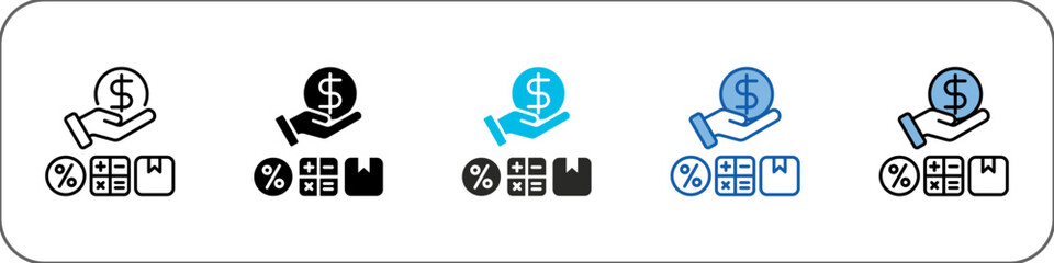 Spending Habits Icon Pack Multistyle Illustration