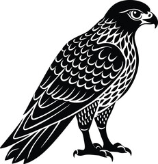 Majestic Hawk Bird Silhouette Icon.