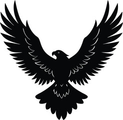 Majestic Soaring Eagle Silhouette Image.