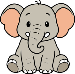 Elephant Animal Illustration PNG Design