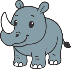 Rhinoceros Animal Illustration PNG Design