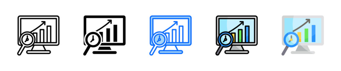 Real Time Analytics Icon Set Multiple Style Collection