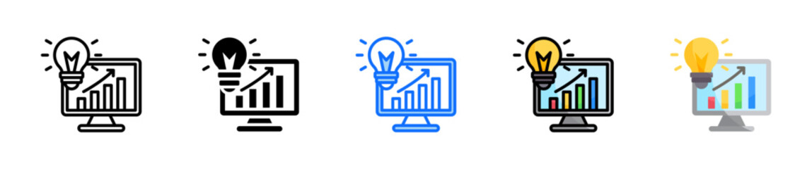 Market Intelligence Icon Set Multiple Style Collection
