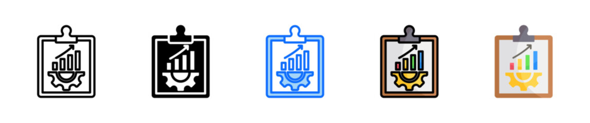 Performance Metrics Icon Set Multiple Style Collection