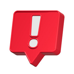 alert sign icon 3d rendering