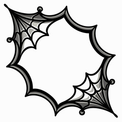 Intricate gothic spiderweb design element for decorative corners and borders