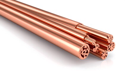 Copper cables close-up