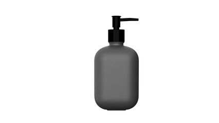 3D Render a gray bottle with a black pump on it