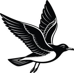 Single Bird Hovering Minimalist Icon.