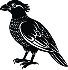 Fototapeta premium Single Caracara Bird Silhouette Icon Design.