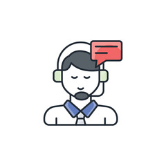 Customer Service icon design with white background stock illustration