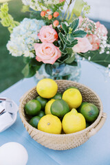 Table Lemons Limes Basket
