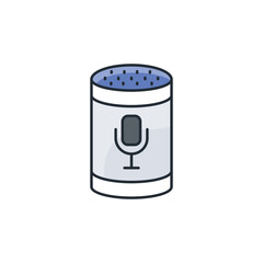Voice Assistant icon design with white background stock illustration