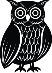 single owl bird silhouette icon.