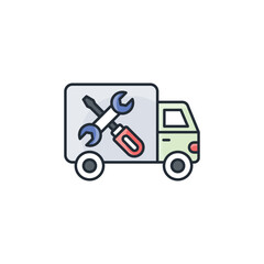 Service Van icon design with white background stock illustration