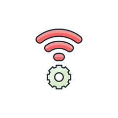Wifi Setting icon design with white background stock illustration