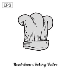 Hand-drawn chef hat for bakery, culinary, food preparation and cooking
