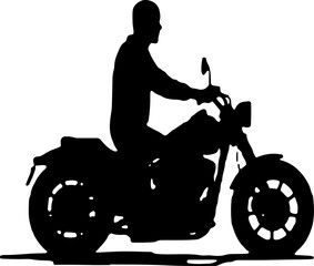 Fototapeta premium silhouette of a man riding a motorcycle, motorcycle, bike, silhouette, vector, biker, illustration, motorbike, motor, sport, vehicle, rider, transport, speed, bicycle, motocross, motorcyclist, scooter