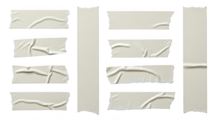 White Masking Tape Pieces Torn Edges