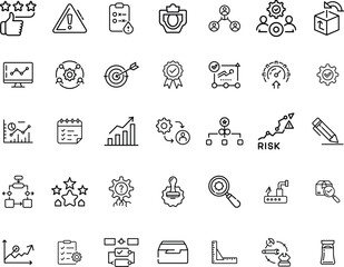 Collection of hand drawn business and technology icons