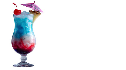 Vibrant Layered Mocktail in Glass – Isolated on White