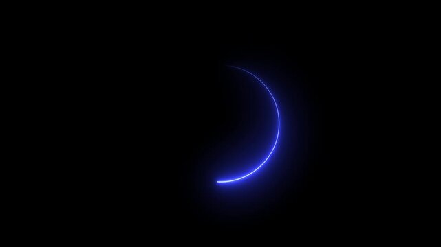 glowing half-ring animation featuring vibrant green and purple neon arcs. Perfect for sci- visuals, interfaces, energy effects, futuristic digital design projects. glowing neon half-ring circle