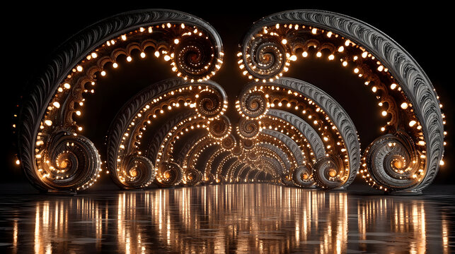 made of variables and loops leading to an abstract code-powered temple