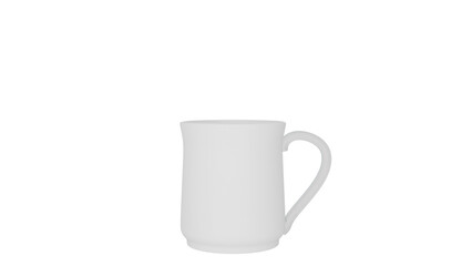 3D Render a white coffee cup on a white background
