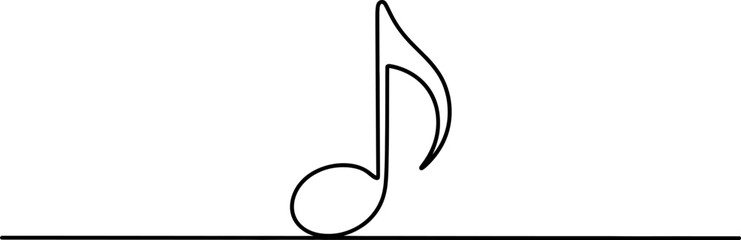 Obraz premium Single musical note symbol on a clean white background isolated on white background