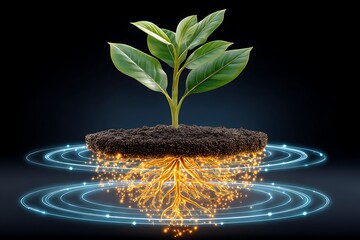 Plant growth with connected roots technology