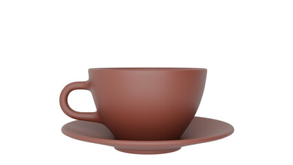 3D Render a cup and saucer on a saucer