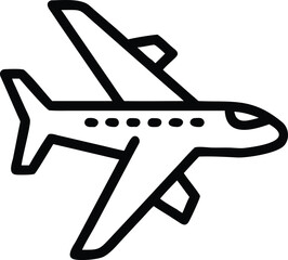 Airline Passenger Jet Icon Depicting Commercial Flight and Air Travel Symbol